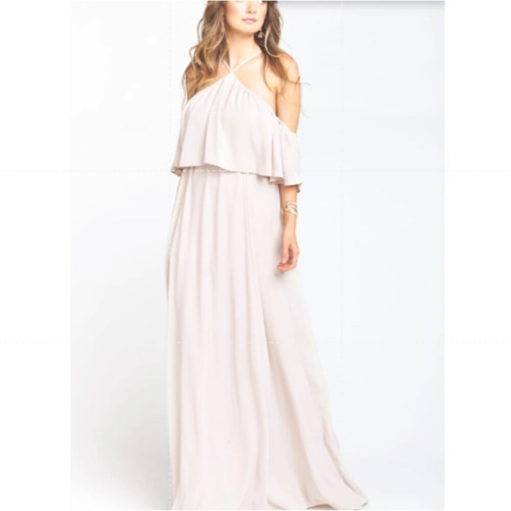 Show Me Your Mumu Rebecca Ruffle sleeve Maxi Dress lilac light purple XS NWT - Picture 3 of 9